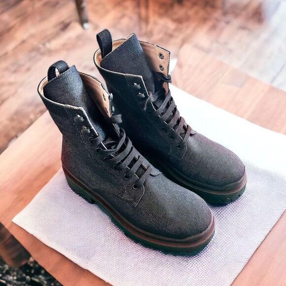 Ilio Smeraldo x Elizabeth Sulcer Combat Boots, Black, New, Size 38 - Picture 3 of 11